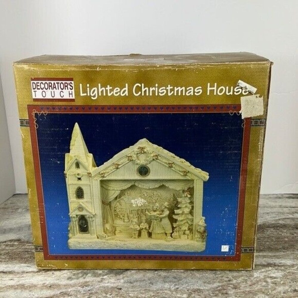 Silhouette Lighted Christmas church caroling holiday scene by Kirklands vintage - Picture 3 of 11